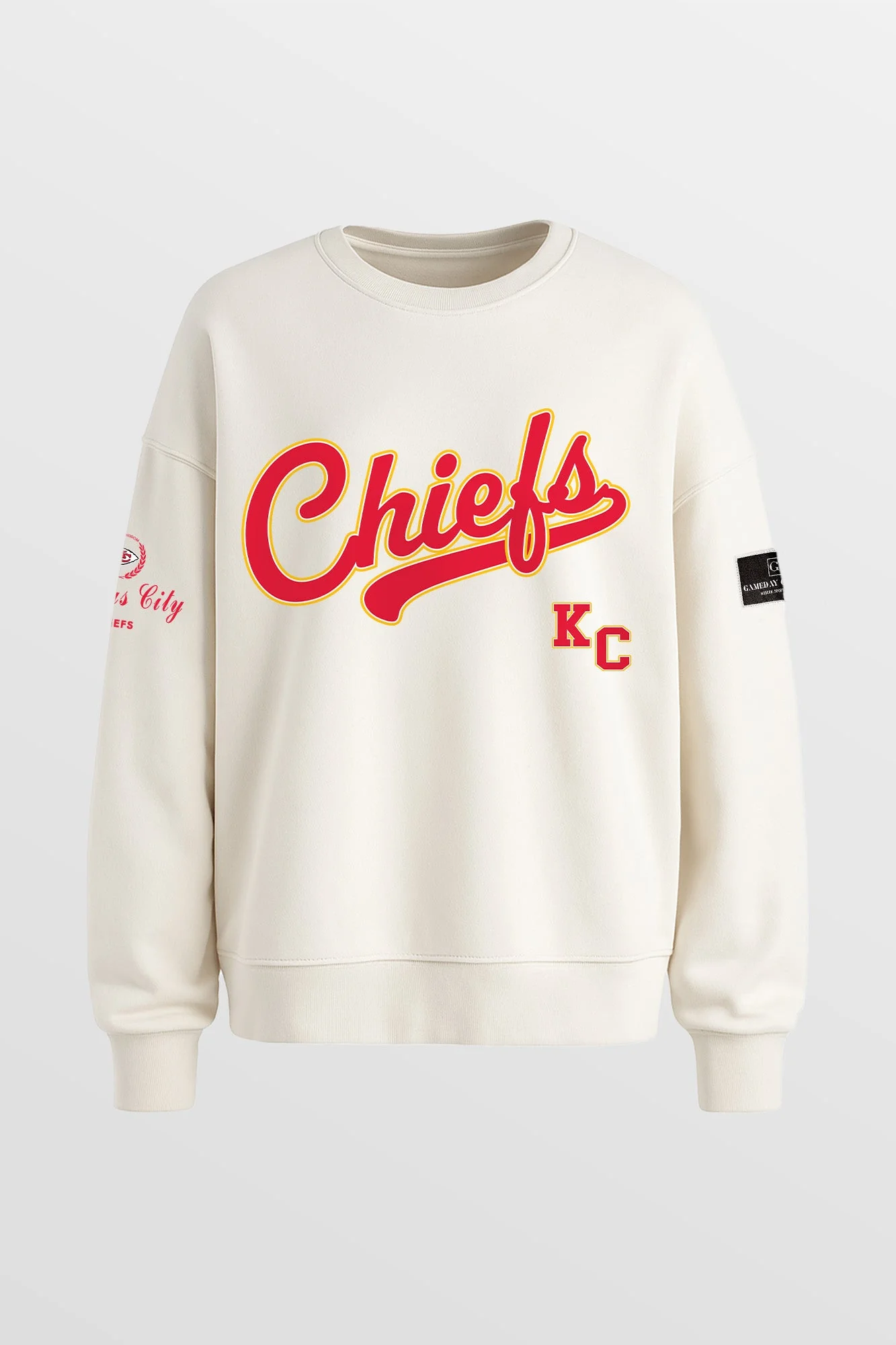 KANSAS CITY CHIEFS CLUTCH MOVE BLACK LABEL PREMIUM FLEECE CREW SWEATSHIRT BY RANDI MAHOMES - Image 7