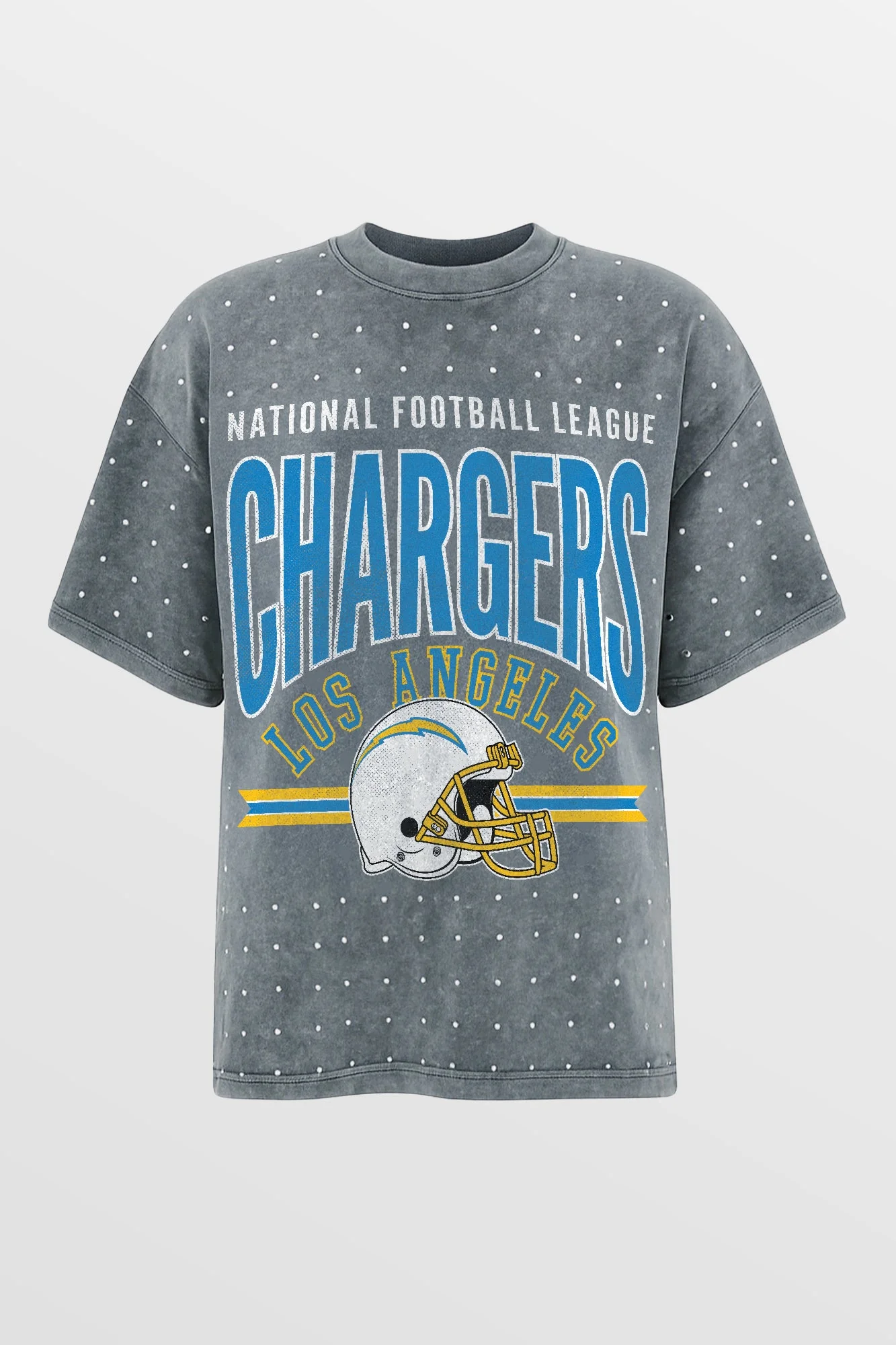 LOS ANGELES CHARGERS PRIME SHINE MINI RHINESTONE SHORT SLEEVE CLASSIC TEE BY RANDI MAHOMES - Image 4