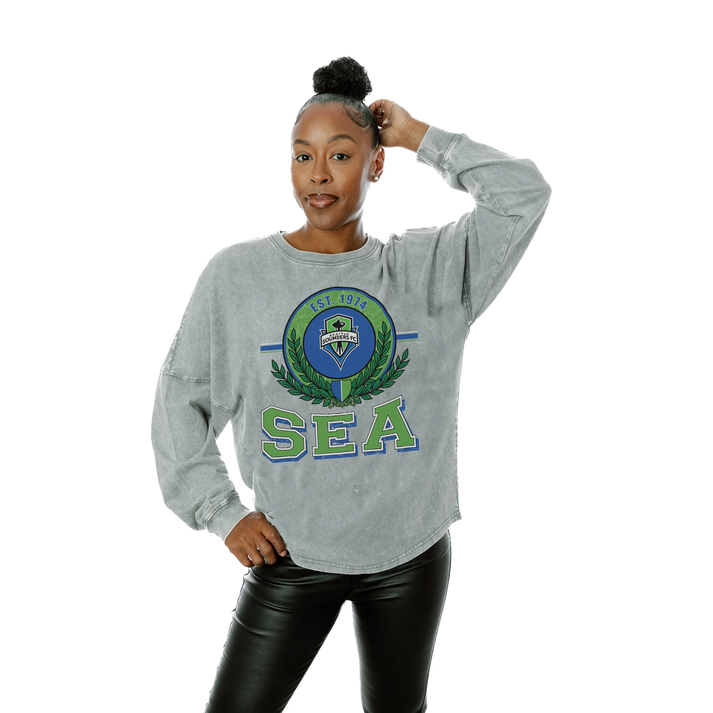 SEATTLE SOUNDERS FC Goal Oriented Faded Wash Pullover - Image 3