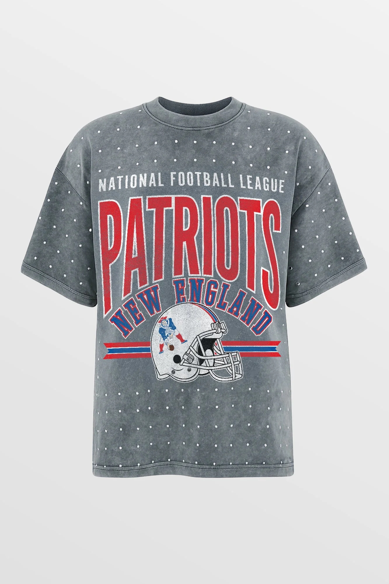 NEW ENGLAND PATRIOTS PRIME SHINE MINI RHINESTONE SHORT SLEEVE CLASSIC TEE BY RANDI MAHOMES - Image 4