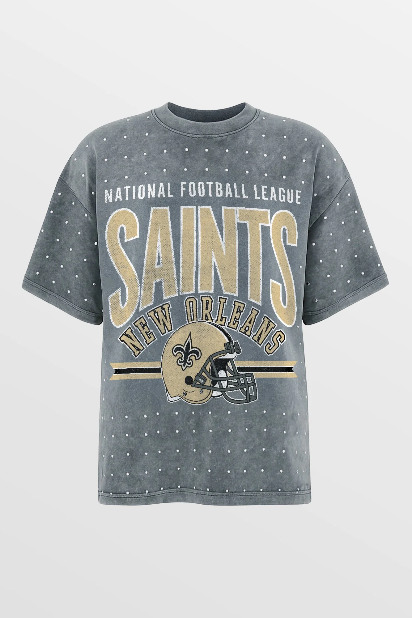 NEW ORLEANS SAINTS PRIME SHINE MINI RHINESTONE SHORT SLEEVE CLASSIC TEE BY RANDI MAHOMES - Image 4