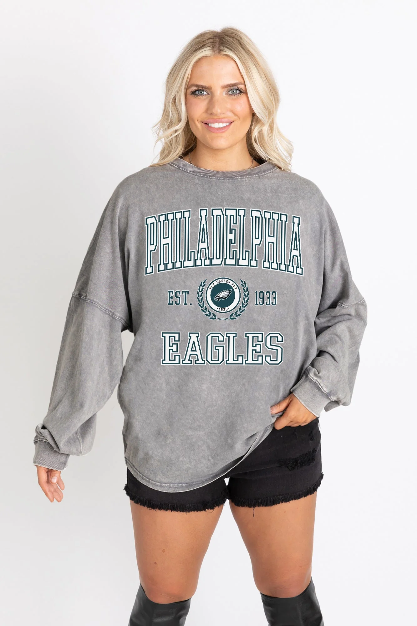 PHILADELPHIA EAGLES FINAL SCORE FADED WASH PULLOVER - Image 6