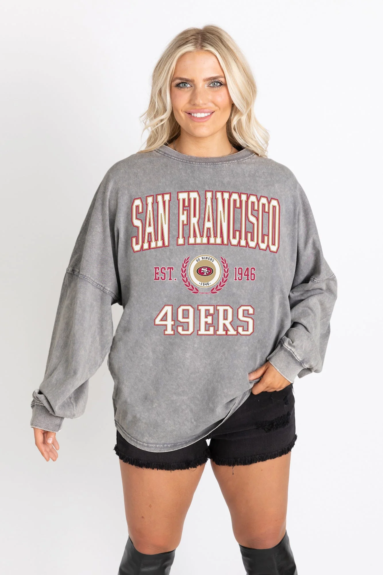 SAN FRANCISCO 49ERS FINAL SCORE FADED WASH PULLOVER - Image 6