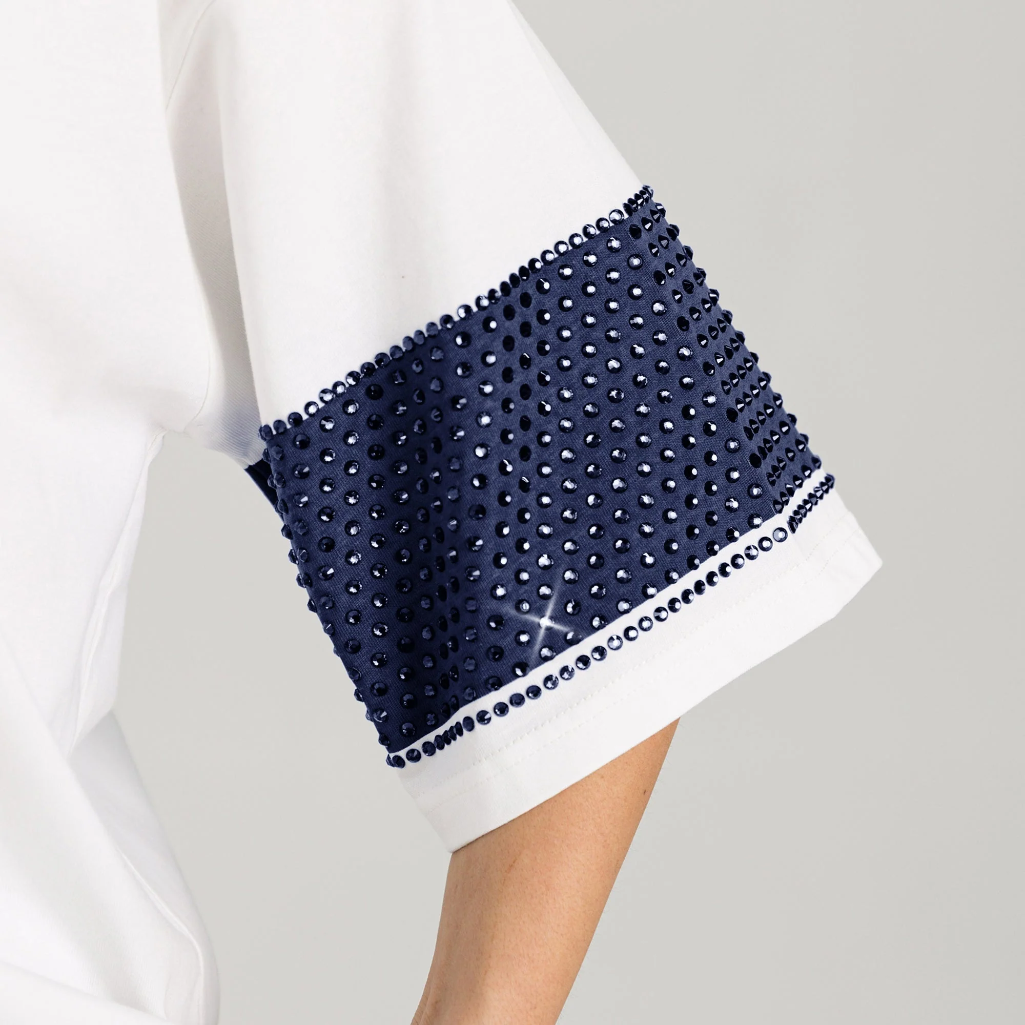 SEATTLE SEAHAWKS DOMINANCE RHINESTONE STRIPE VARSITY TEE - Image 6