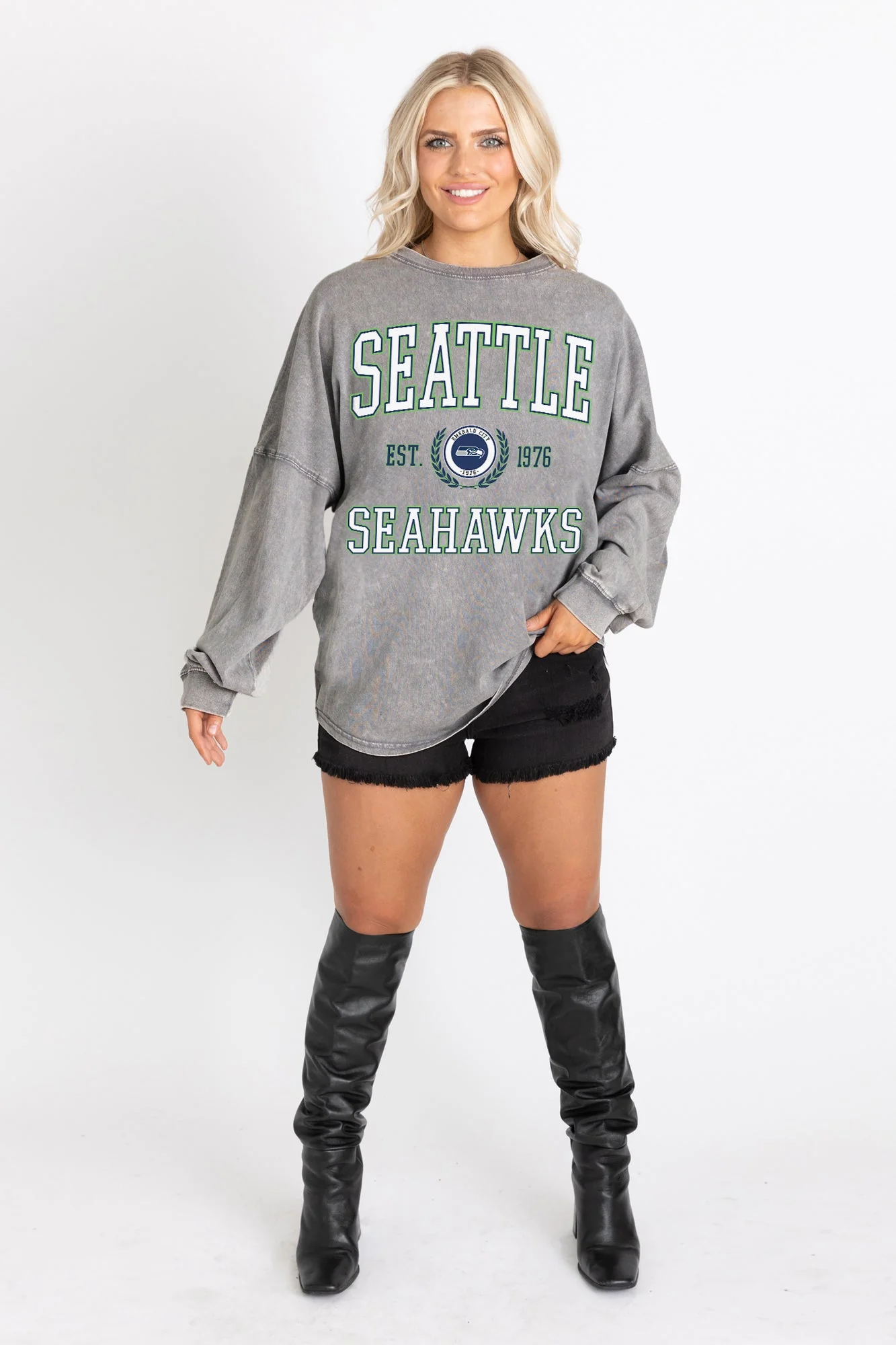 SEATTLE SEAHAWKS FINAL SCORE FADED WASH PULLOVER - Image 5
