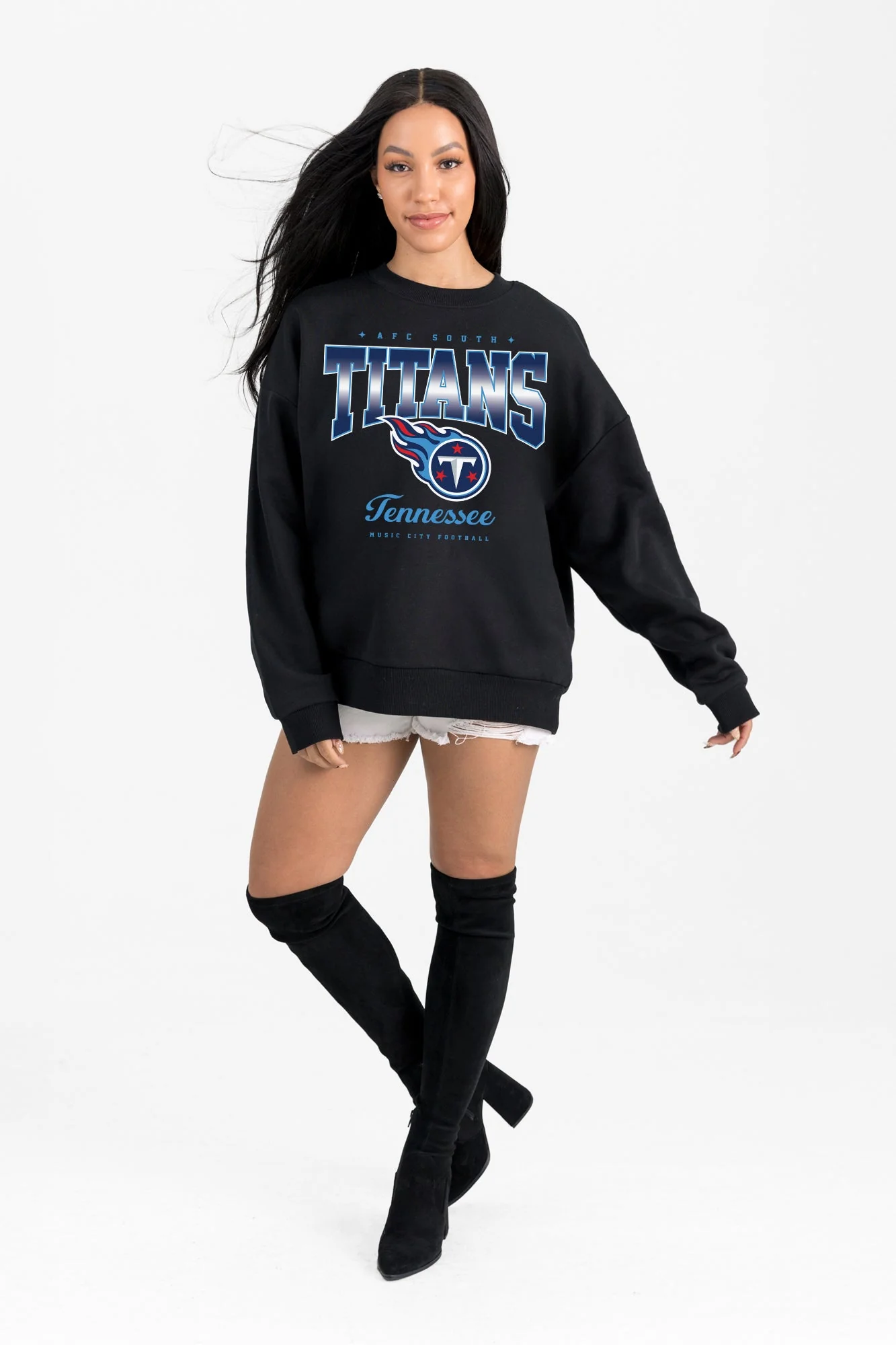 TENNESSEE TITANS POWERHOUSE PLAY BLACK LABEL PREMIUM FLEECE CREW SWEATSHIRT - Image 5