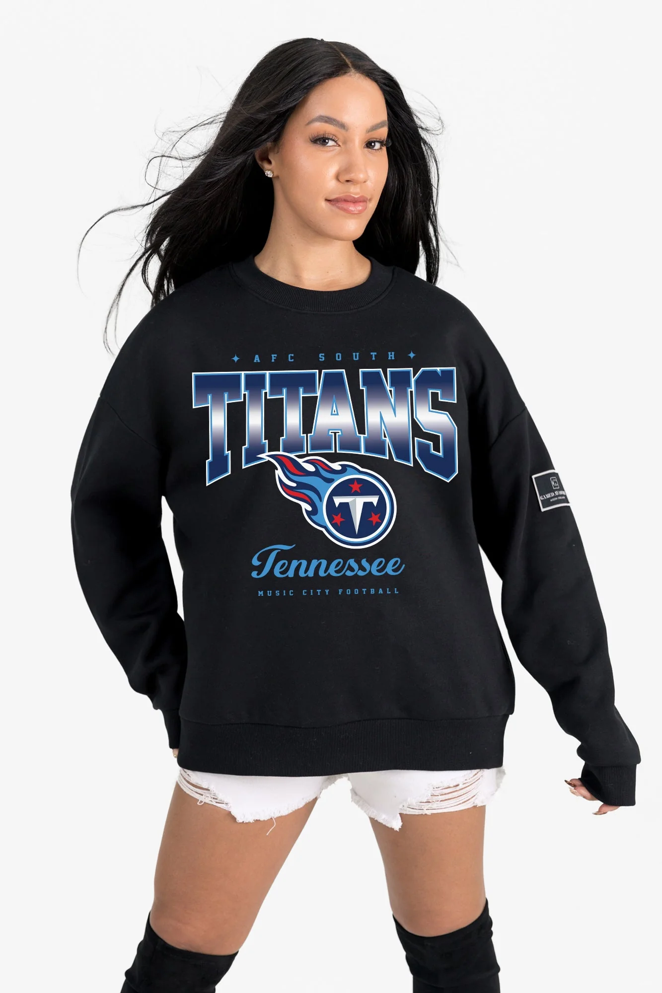 TENNESSEE TITANS POWERHOUSE PLAY BLACK LABEL PREMIUM FLEECE CREW SWEATSHIRT - Image 6