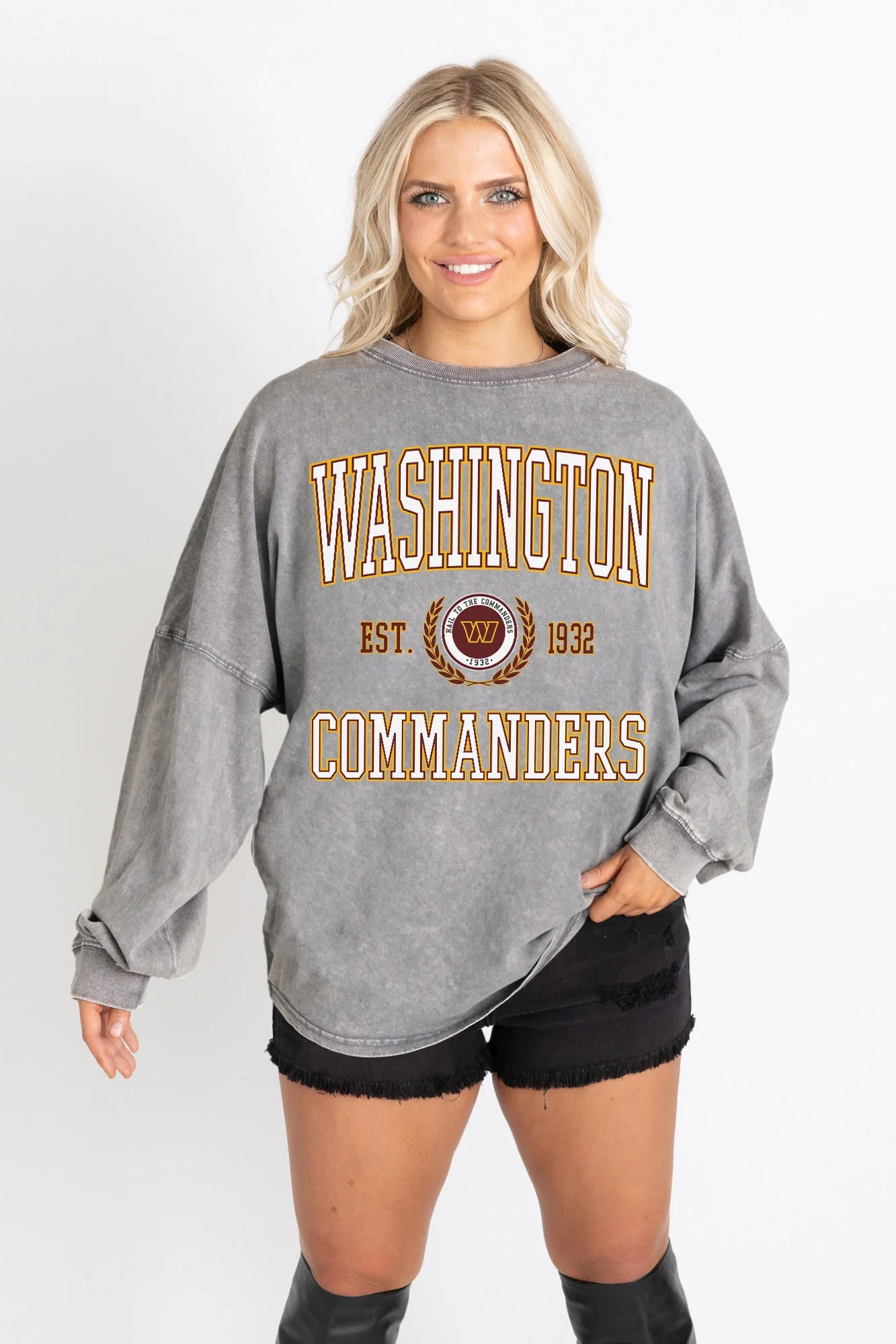 WASHINGTON COMMANDERS FINAL SCORE FADED WASH PULLOVER - Image 6