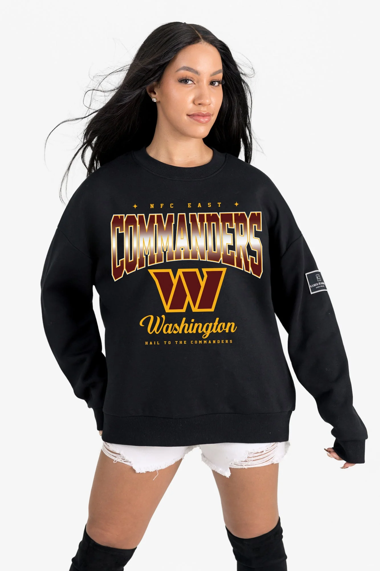 WASHINGTON COMMANDERS POWERHOUSE PLAY BLACK LABEL PREMIUM FLEECE CREW SWEATSHIRT - Image 6