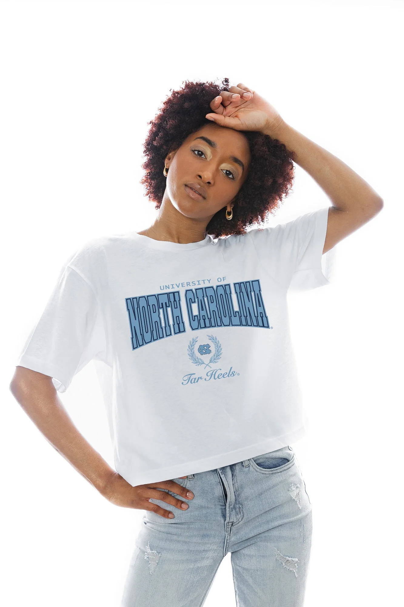 NORTH CAROLINA TAR HEELS EASY WIN BOXY FIT CROP TEE - Image 3