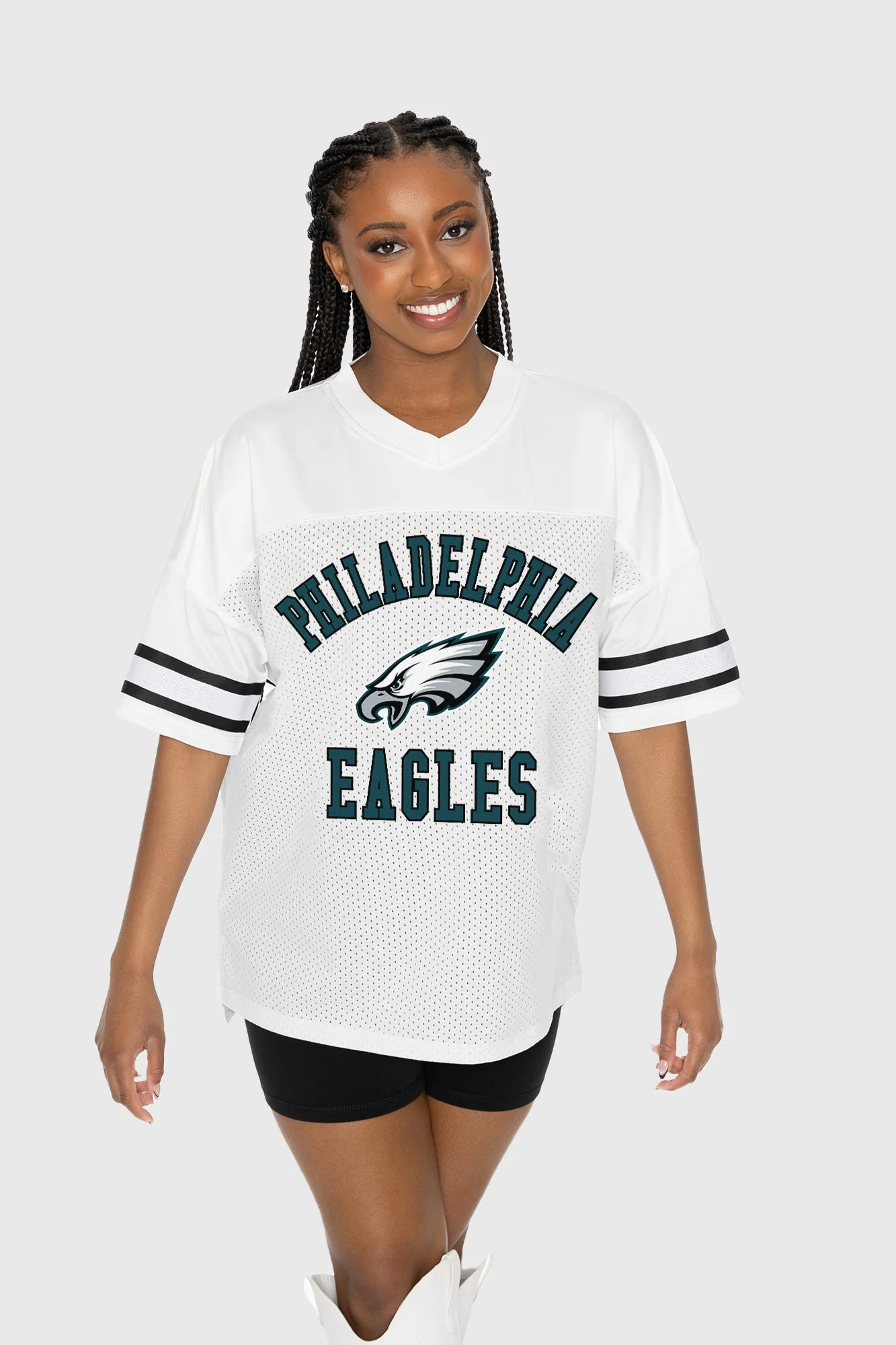 PHILADELPHIA EAGLES NEXT DOWN ICONIC OVERSIZED FASHION JERSEY BY RANDI MAHOMES - Image 3