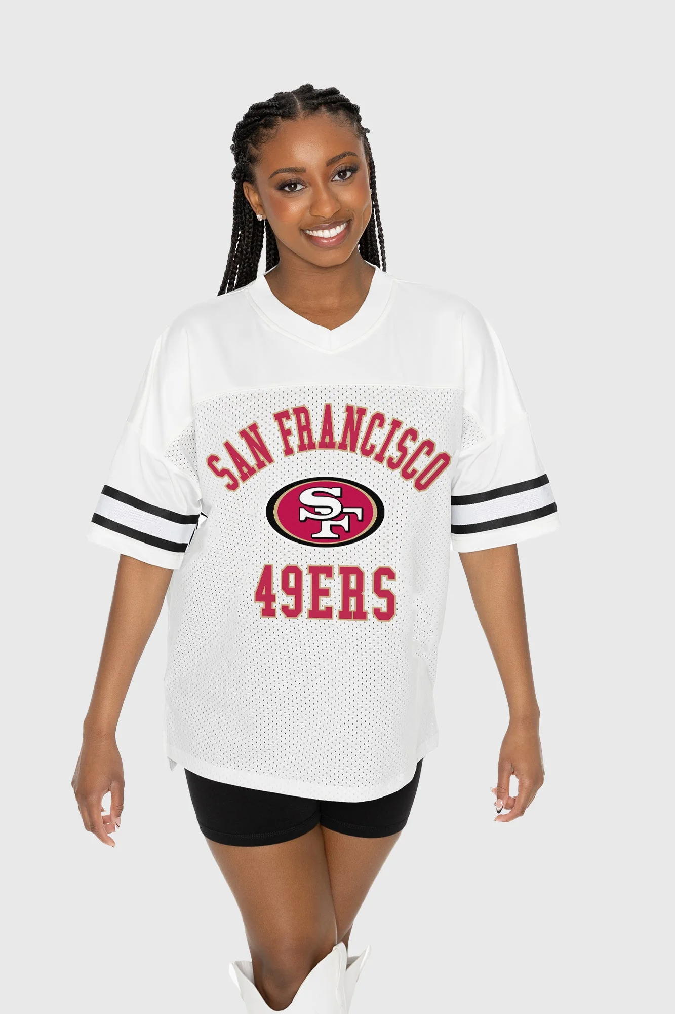 SAN FRANCISCO 49ERS NEXT DOWN ICONIC OVERSIZED FASHION JERSEY BY RANDI MAHOMES - Image 3