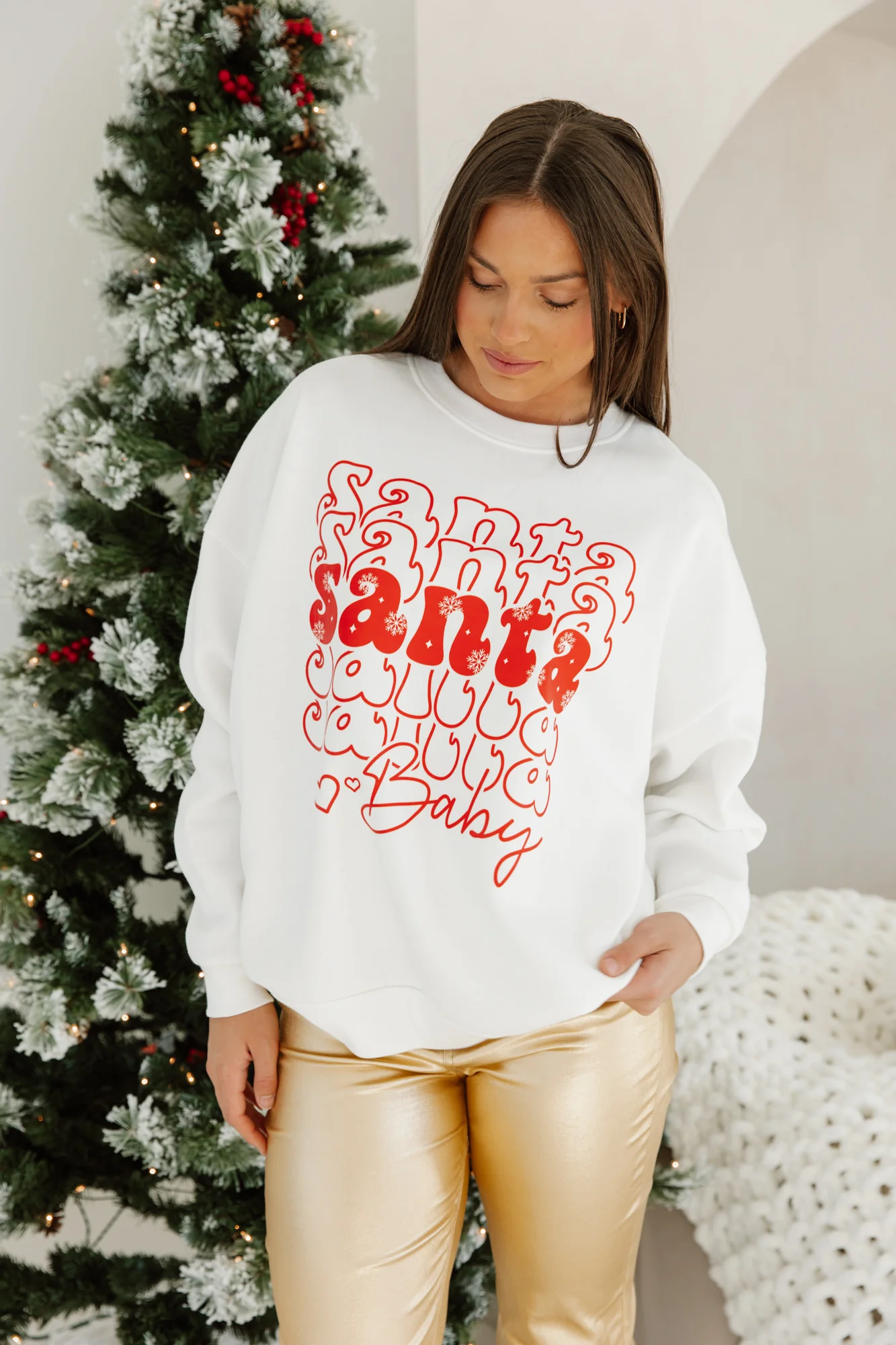 SANTA'S TEAM DROP SHOULDER CREWNECK SWEATSHIRT - Image 4