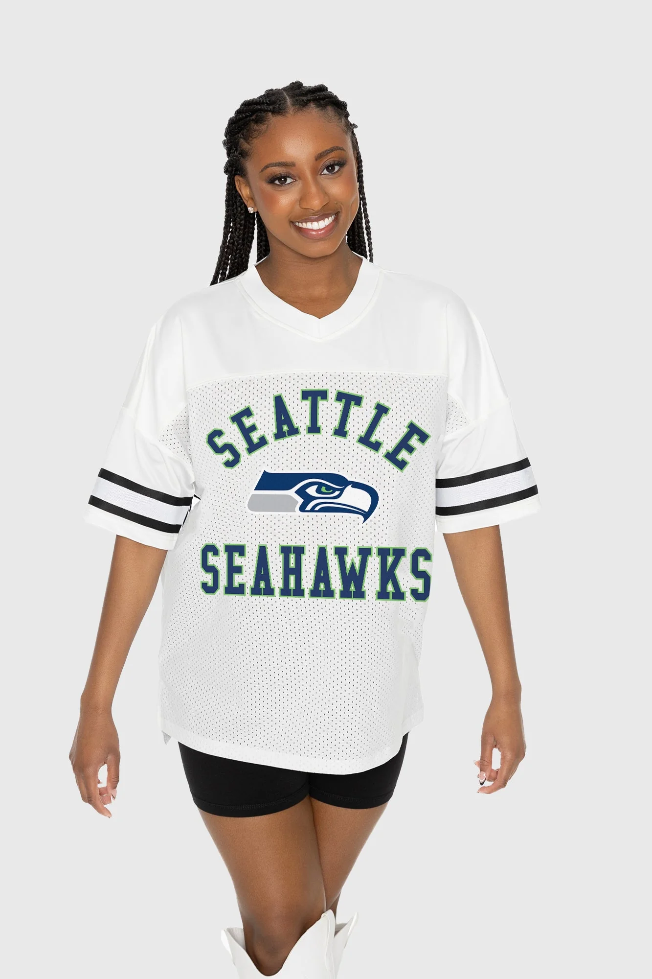 SEATTLE SEAHAWKS NEXT DOWN ICONIC OVERSIZED FASHION JERSEY BY RANDI MAHOMES - Image 3