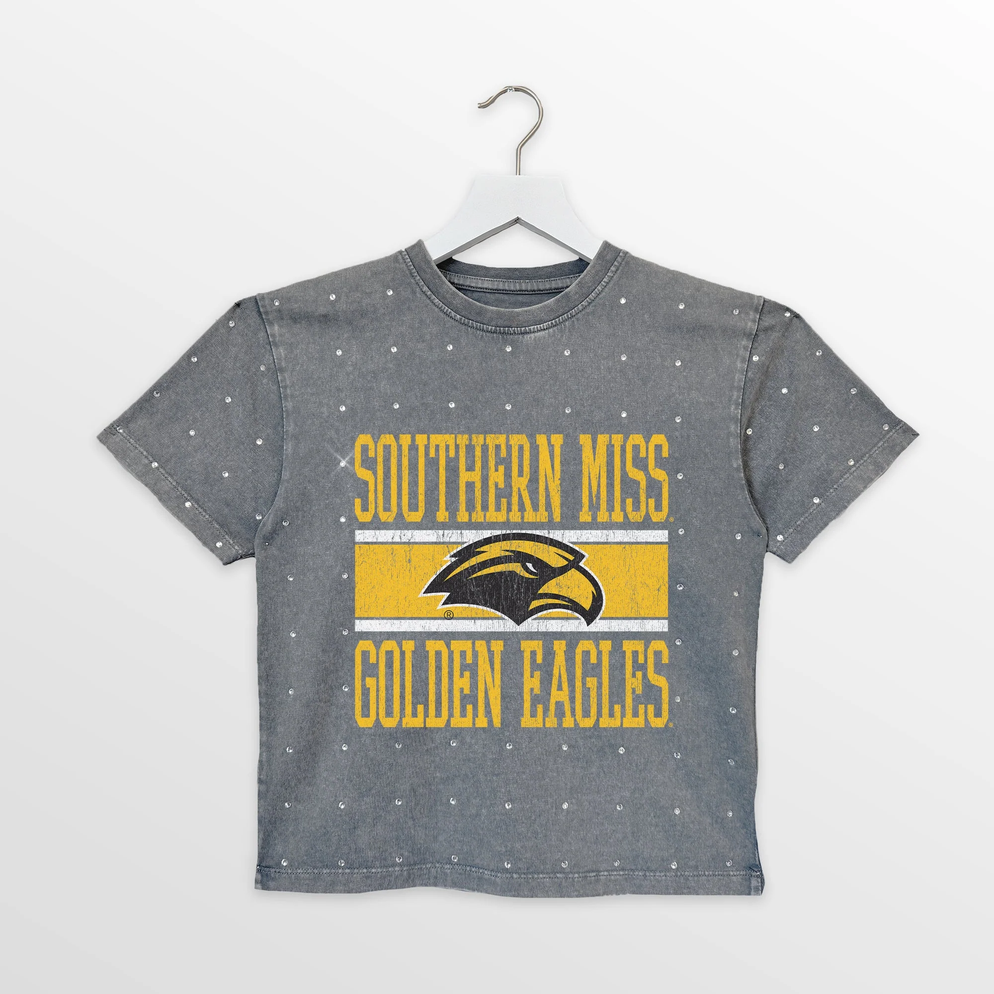 SOUTHERN MISS GOLDEN EAGLES ON THE BALL KIDS MINI RHINESTONE OVERSIZED TEE - Image 4