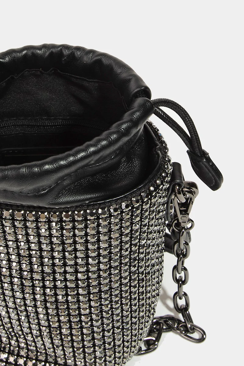 STADIUM STYLE PAVE RHINESTONE BUCKET BAG - Image 4