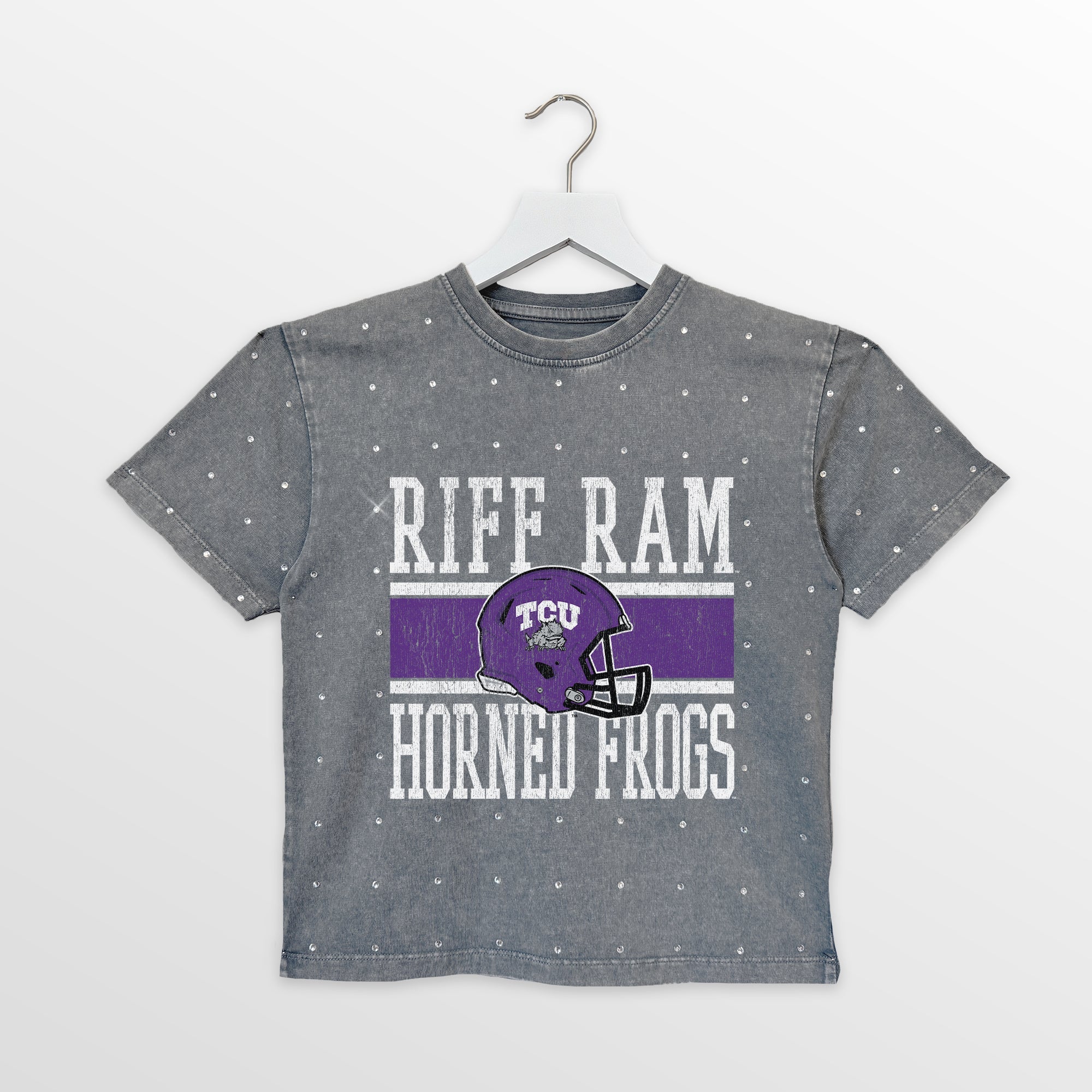 TCU HORNED FROGS ON THE BALL KIDS MINI RHINESTONE OVERSIZED TEE - Image 4