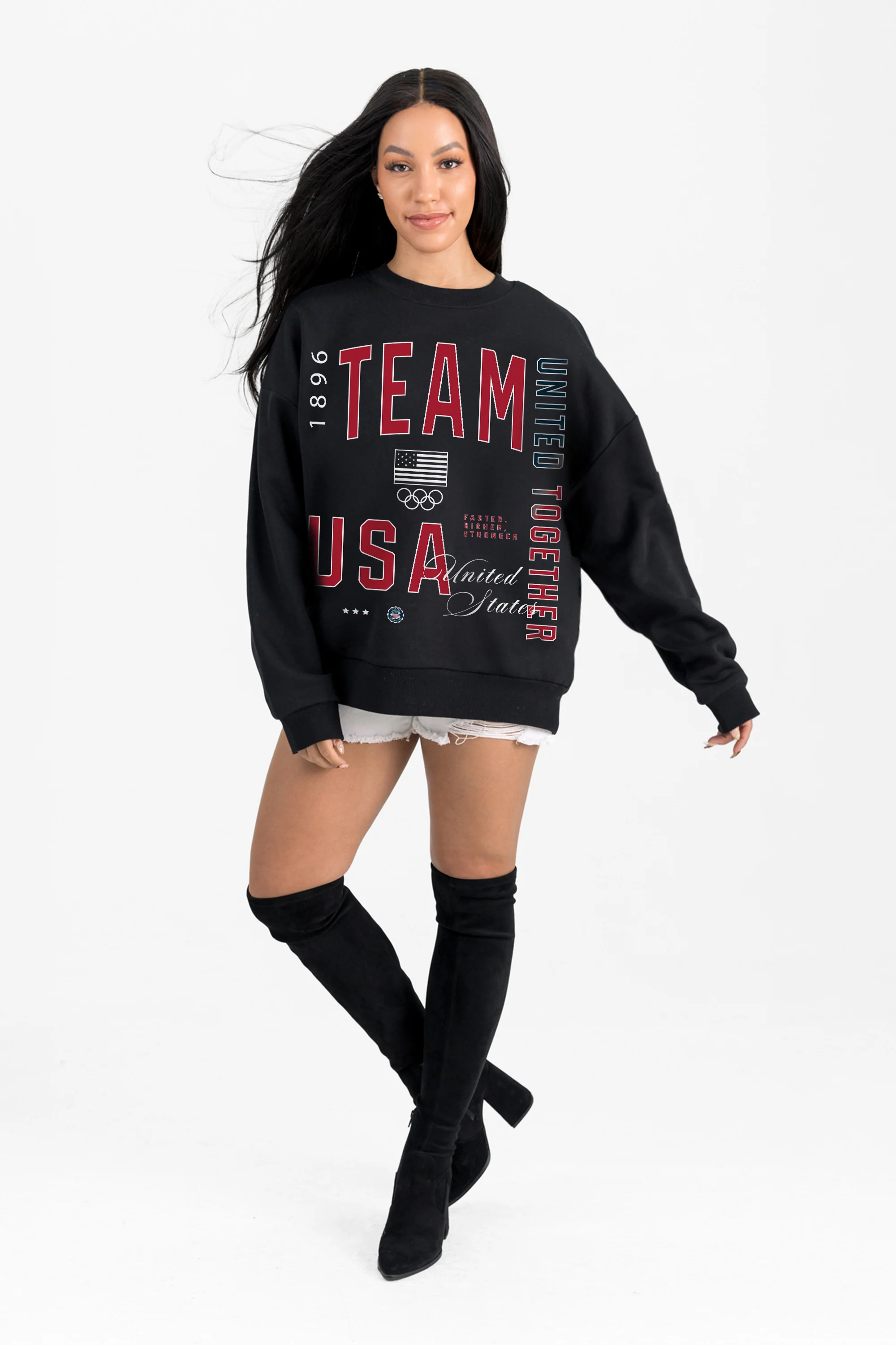 TEAM USA EVERYBODY'S ALL-AMERICAN BLACK LABEL PREMIUM FLEECE CREW SWEATSHIRT - Image 3