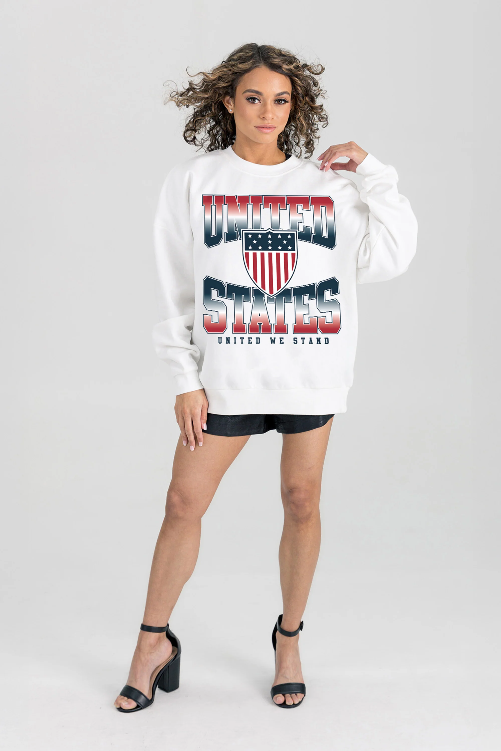 TEAM USA FADED GLORY PREMIUM FLEECE DROP SHOULDER CREWNECK PULLOVER - Image 3