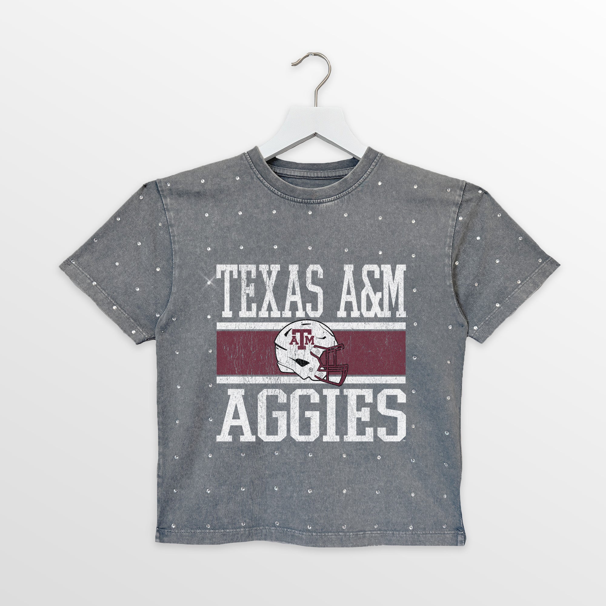 TEXAS A&M AGGIES ON THE BALL KIDS MINI RHINESTONE OVERSIZED TEE - Image 4