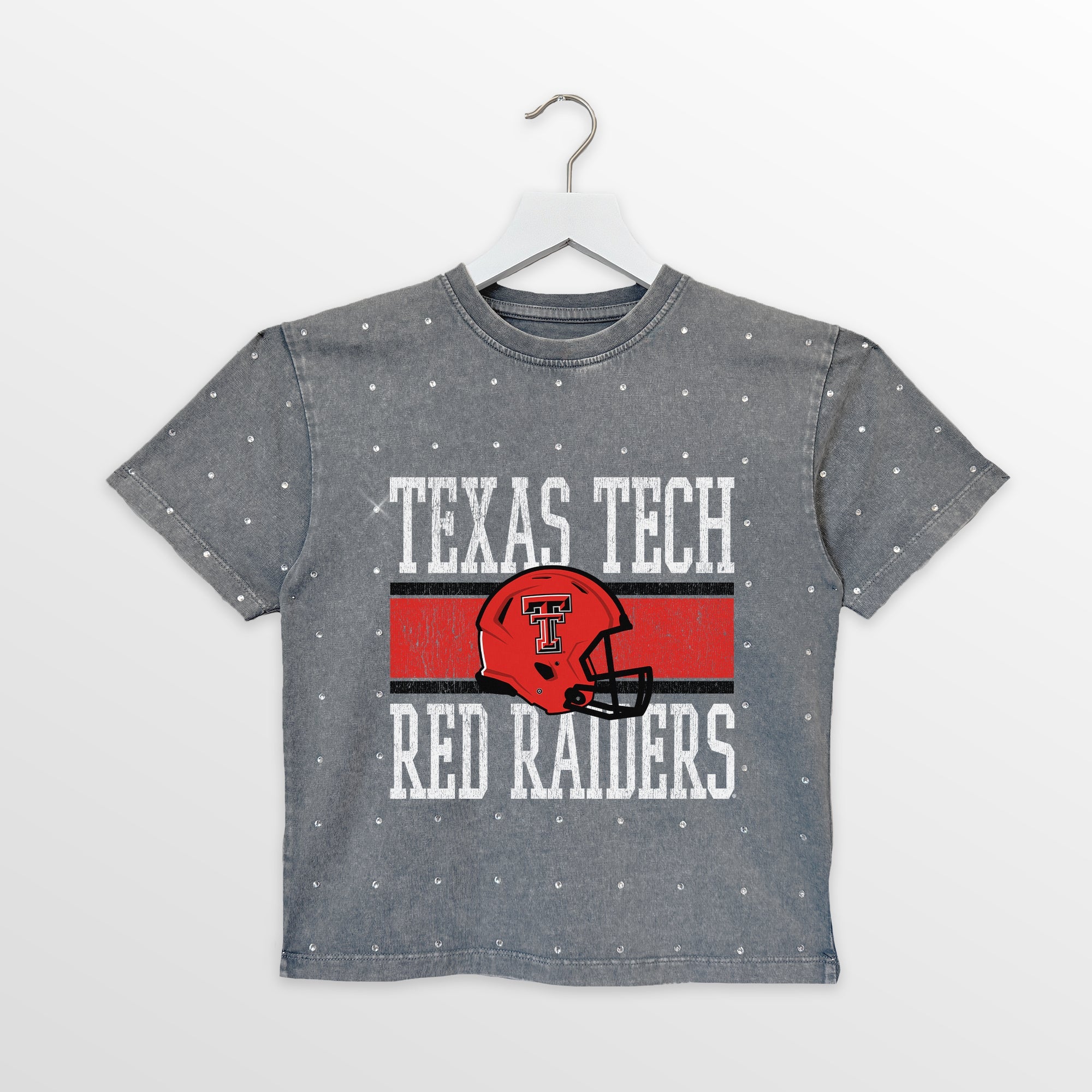 TEXAS TECH RED RAIDERS ON THE BALL KIDS MINI RHINESTONE OVERSIZED TEE - Image 4