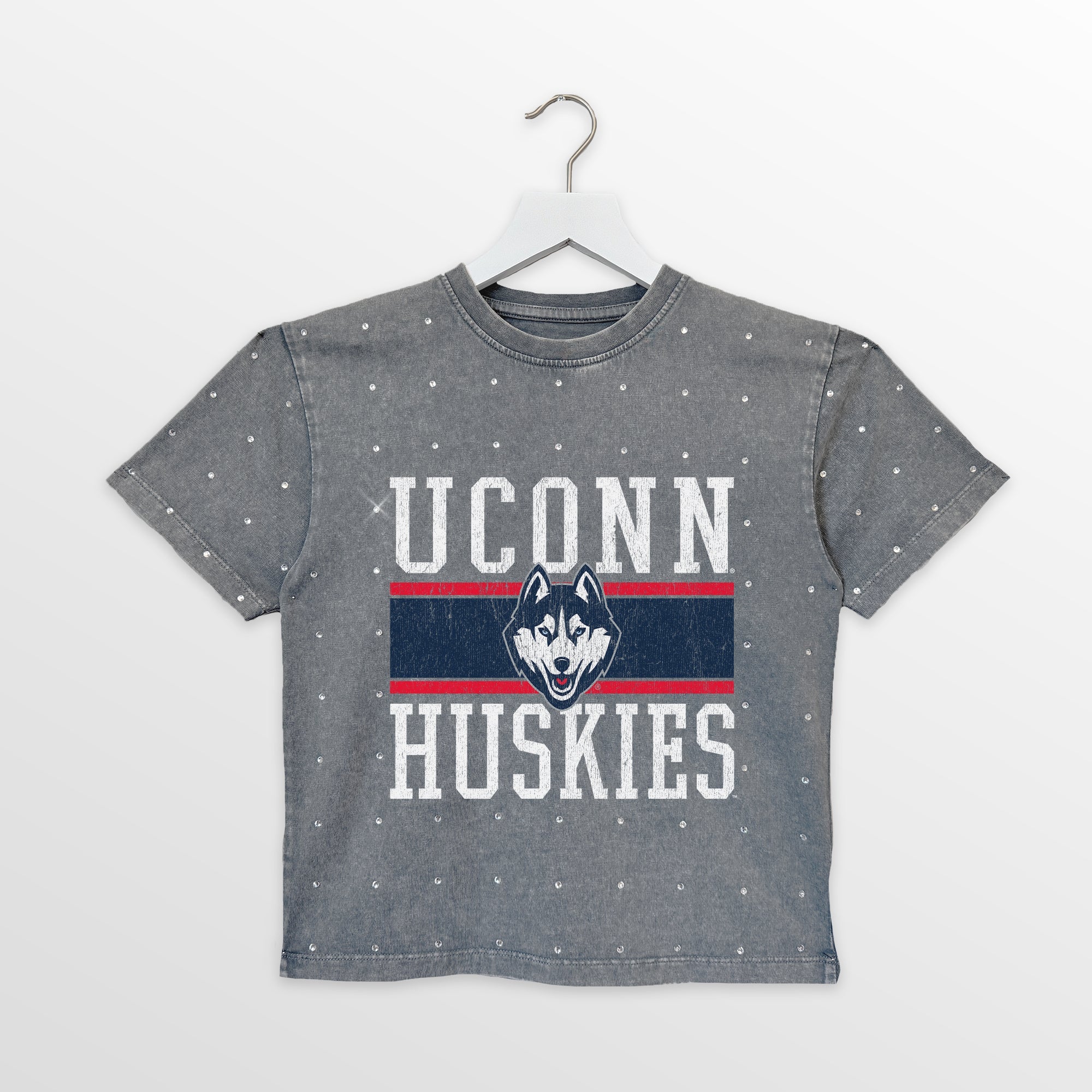 UCONN HUSKIES ON THE BALL KIDS MINI RHINESTONE OVERSIZED TEE - Image 4