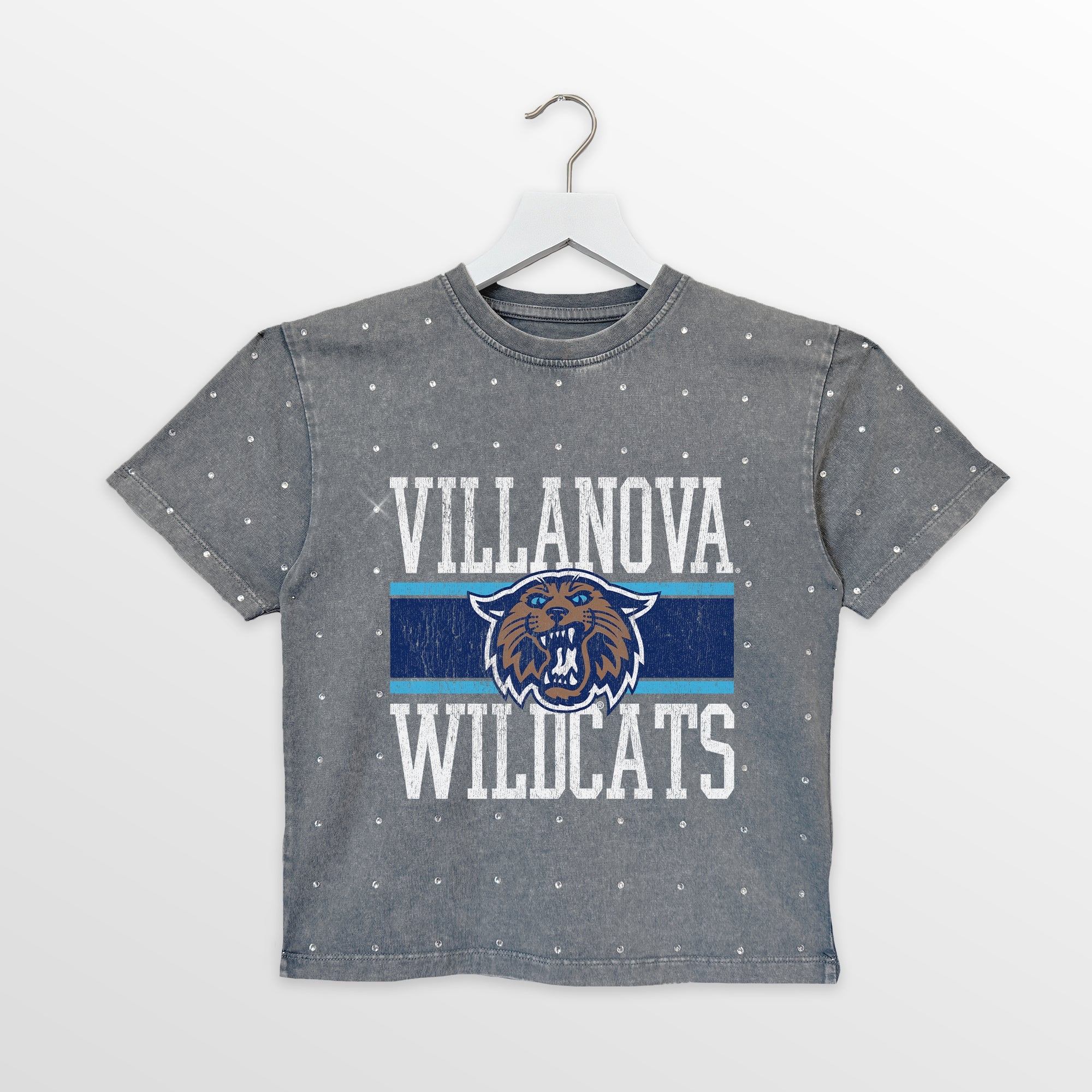 VILLANOVA WILDCATS ON THE BALL KIDS MINI RHINESTONE OVERSIZED TEE - Image 4
