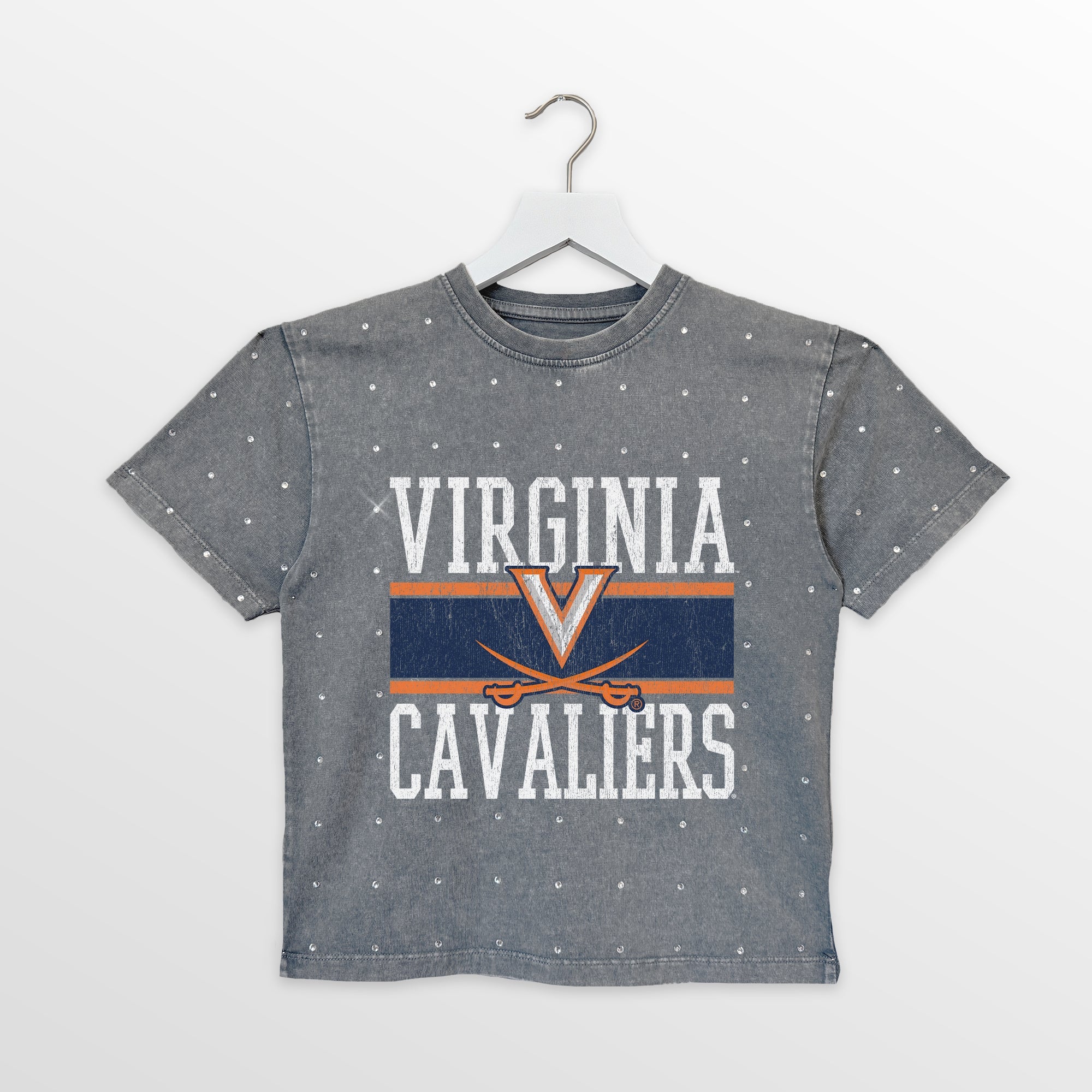 VIRGINIA CAVALIERS ON THE BALL KIDS MINI RHINESTONE OVERSIZED TEE - Image 4
