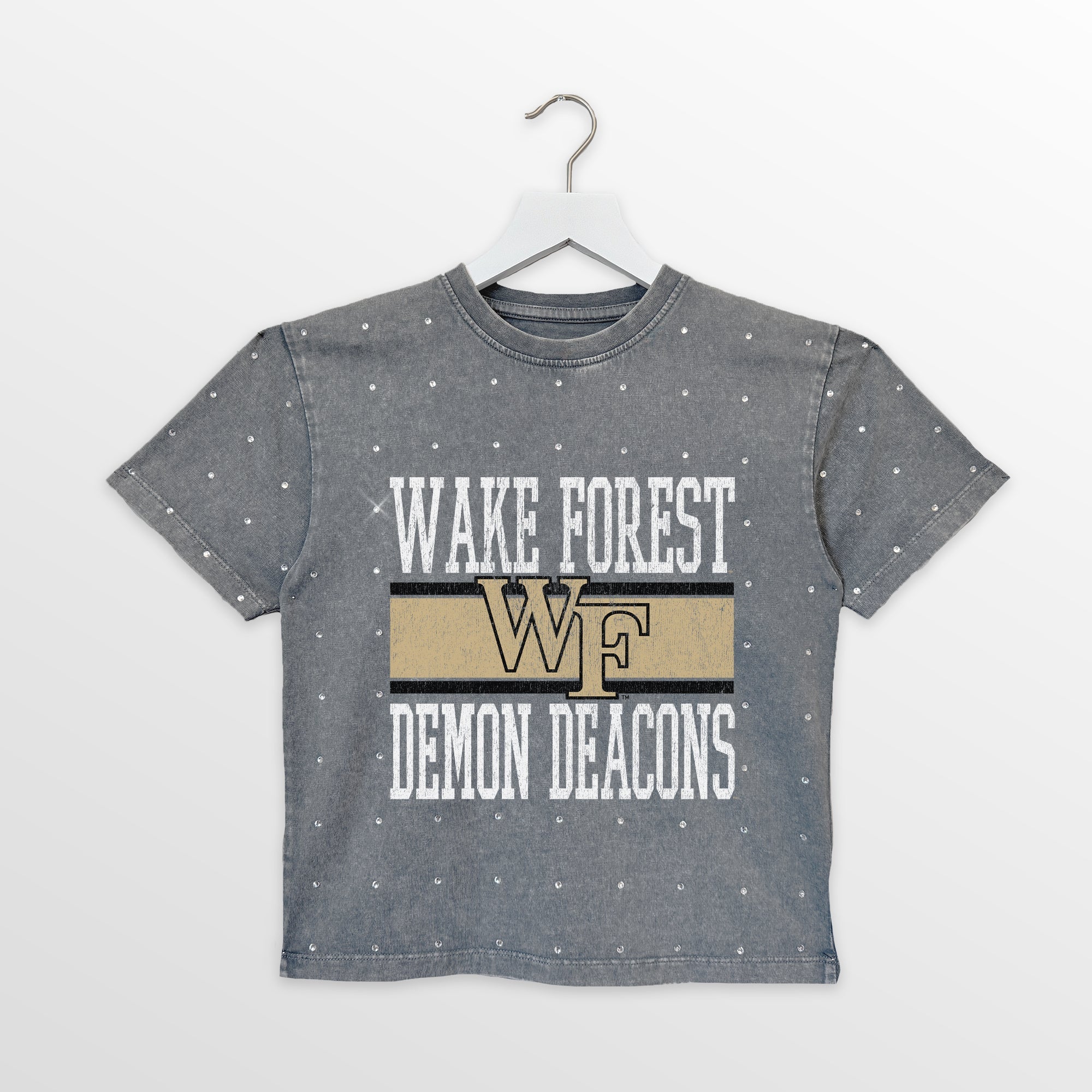 WAKE FOREST DEMON DEACONS ON THE BALL KIDS MINI RHINESTONE OVERSIZED TEE - Image 4