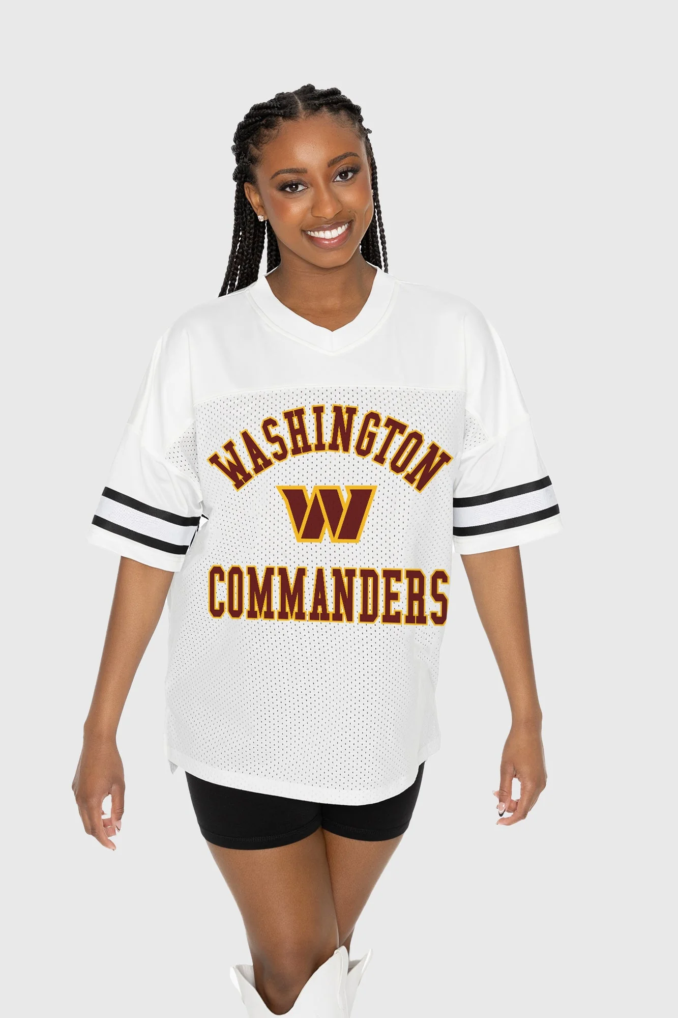 WASHINGTON COMMANDERS NEXT DOWN ICONIC OVERSIZED FASHION JERSEY BY RANDI MAHOMES - Image 3