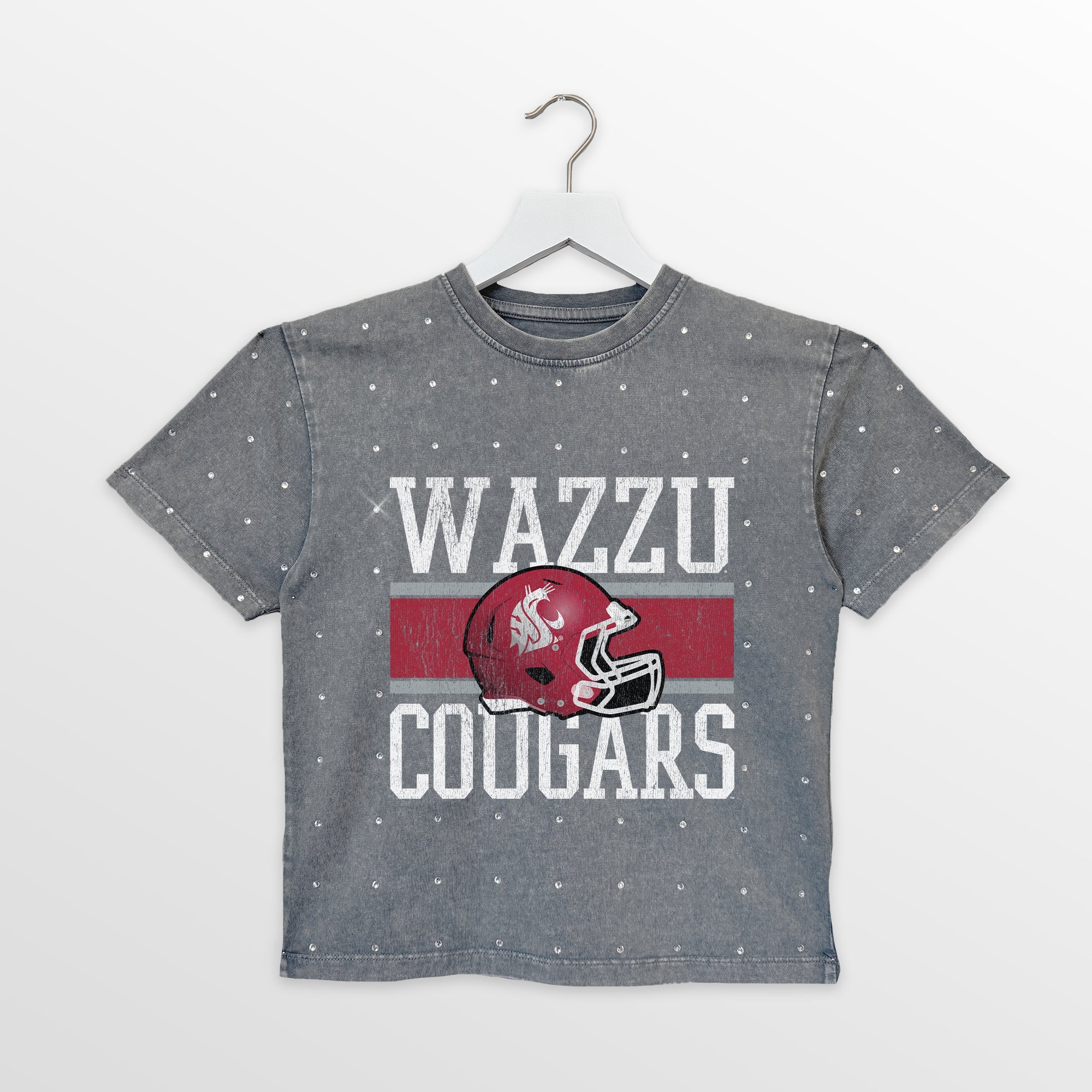 WASHINGTON STATE COUGARS ON THE BALL KIDS MINI RHINESTONE OVERSIZED TEE - Image 4
