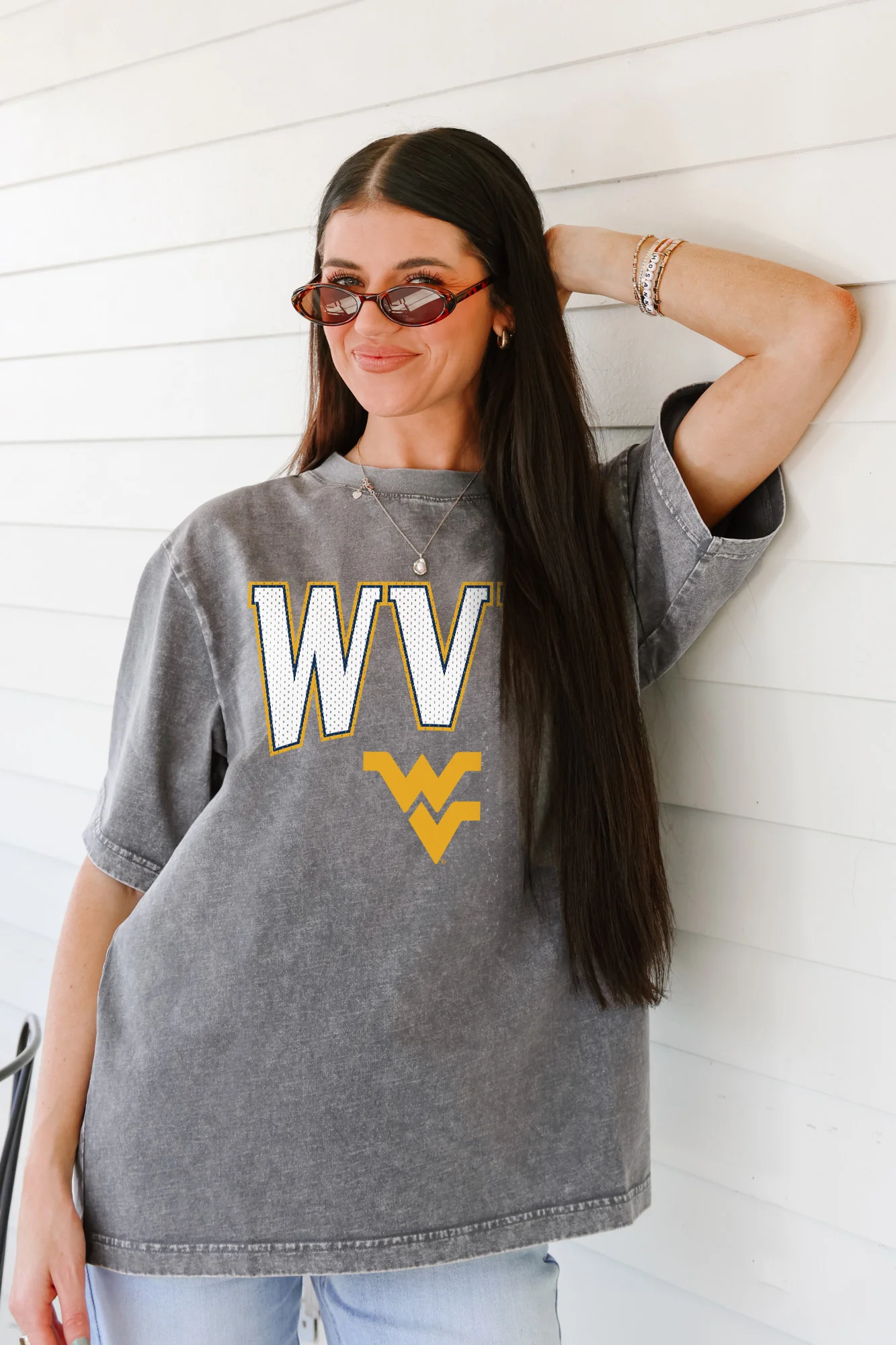 WEST VIRGINIA MOUNTAINEERS PLAYBOOK WIN OVERSIZED CREWNECK TEE - Image 3